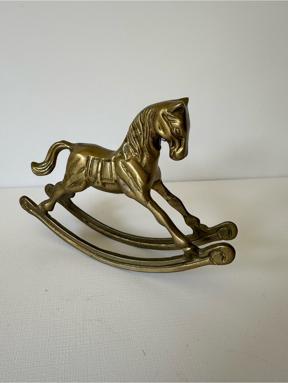 Brass Rocking Horse Figurine